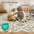 thumbnail image 4 of ODIKA 4'x6' Taupe Quatrefoil Medallion Trellis Washable Area Rug Ornate Border Framework With Intricate Star Motif Pet Friendly, Non-Shedding for Bedroom, Reading Nook, 4 of 7