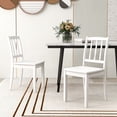thumbnail image 2 of Giantex Dining Chair Set of 2, Kitchen Side Chairs w/Slatted Backrest, Armless Dinette Chairs, White, 2 of 9
