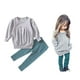 thumbnail image 1 of Cm C&M Wodro Ropa Para Niñas Pequeñas Conjunto De Camisetas De Manga Larga Y Pantalones Largos Cálidos De Invierno (Gris 1-2 Años (90)), 1 of 1