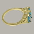thumbnail image 4 of LBG British Made 9k Yellow Gold Natural Blue Topaz Womens Statement Ring - 33 size options - Size 8, 4 of 5