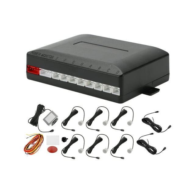 Sistema de radar de reversa para automóvil con pantalla LCD, sensores de estacionamiento de reversa, detección de distancia, 6 sensores de estacionamiento, tono plateado