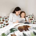 thumbnail image 4 of Castle Fairy Watercolor Winter Brown Bear Full Size Comforter Sets 3-Piece,Snow Cabin Pine Bedding Comforter Set,White Green Cream,Reversible,1 Comforter and 2 Pillowcases, 4 of 6