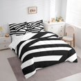 thumbnail image 3 of Homewish Contemporary Art Boho 7 Pieces Bedding Comforter Set,Geometric Striped Line Full Bedding Set,White Black Fitted Sheet Flat Sheet For Boys Teens,Breathable Home Decor, 3 of 8