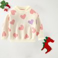thumbnail image 4 of Plebaso Toddler Baby Girls Boys Valentine's Day Sweater Long Sleeve Ruffled Crew Neck Knit Tops Baby Fall Winter, 4 of 5