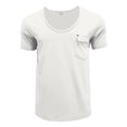 thumbnail image 4 of ZHOGXU Men's T Shirt Summer Short Sleeved Crew Neck Solid Color Pocket Comfortable Breathable Top For Casual Daily Wear,White,Xl, 4 of 8