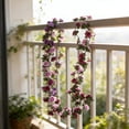 thumbnail image 5 of Gumesh 8Ft Artificial Rose Vine Fake Flower Garland- Floral Decoration for Home, Wedding, Party | Aesthetic Wall Decor, Background Outdoor Decor(Purple), 5 of 6