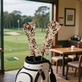 thumbnail image 3 of Uorisanigo Golf Club Head Covers 3-Pack PU Leather Cheetah Leopard Print Golf Club Headcover Set for Driver Fairway Wood Hybrids, Soft Lined Interior, Double-Layer Elastic Band, 3 of 7