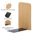 thumbnail image 4 of Uxcell Wood Bookend with Metal Base, 4 Pcs Non-skid Square Head Book Ends for Shelves, Beech Wood, 4 of 6