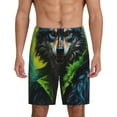 thumbnail image 3 of Lsque Realistic Style Wolf Warrior Mens Sleep Pajama Shorts,Short Pajama Pants, Cotton Ultra-Soft Knit-X-Large, 3 of 9
