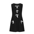 thumbnail image 3 of Under $20 Dress for Women Clearance, Women's Summer Sleeveless Mini Dress Casual Bow Crewneck Loose Knit Tank Dresses With Pockets(Black,L), 3 of 5