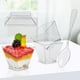 thumbnail image 5 of Paquete de 50/100 vasos de postre de plástico de 60 ml vasos cuadrados para parfait con tapas y cucharas, 5 of 6