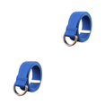thumbnail image 2 of Minnieouse Cinturón de cintura de metal de lona Reemplazo unisex Antidesgaste Anti-óxido Doble anillo Elegantes pantalones vaqueros Azul 2piezas, 2 of 6