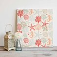 thumbnail image 2 of Wall Art Prints, Red Orange Coastal Framed Canvas Prints for Bedroom Living Room Bathroom Office, Summer Beach Starfish Coral Nautical Rustic Gallery Wrap Wall Art Poster for Gifts Home Decor 8"x8", 2 of 9