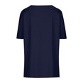 thumbnail image 3 of OUSITAID Femmes Tops Mode Femmes Couleur Unie Cou Grande Taille Décontractée Manches Courtes T-Shirt Top Noir XXL, 3 of 5
