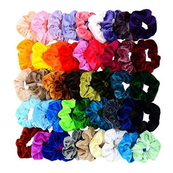 Chloven 45 Pcs Hair Scrunchies Velvet Elastics Hair Bands Scrunchy Hair Tie Ropes Scrunchie for Women Girls Hair Accessories Scrunchies - Great Gift for Holiday Seasons