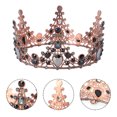 thumbnail image 2 of EeaseCA 1PC Large Crown Retro Baroque Crown Rhinestone Crown Hair Accessories for Wedding Party, 2 of 8