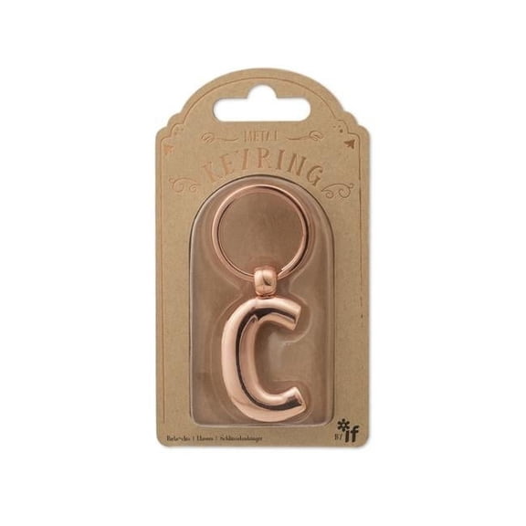 Copper Letter Keyrings, Letter C