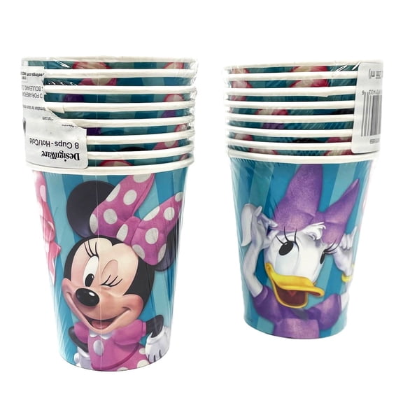 Disney Minnie & Daisy 9 oz. Disposable Birthday Party Cups - 2 Packs of 8 - 16 Total Cups
