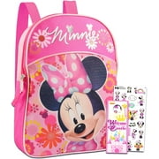 DECADE WEST Disney Minnie Mouse 11" Mini Toddler Pre-School Backpack Bundle with Stickers and More | Minnie Mouse Backpack Set