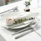 thumbnail image 1 of Juego de cubiertos de acero inoxidable de 5 piezas | Cuchillos, tenedores y cucharas con mango redondo | Plateados o dorados | Ideal para hoteles y restaurantes | Apto para lavavajillas, 1 of 6
