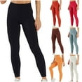 thumbnail image 5 of High Waisted Ribbed Stretchy Full Length Yoga Pants for Women Stretchy Solid Leggings Slim Fit Running Workout Pants Coffee,L, 5 of 6
