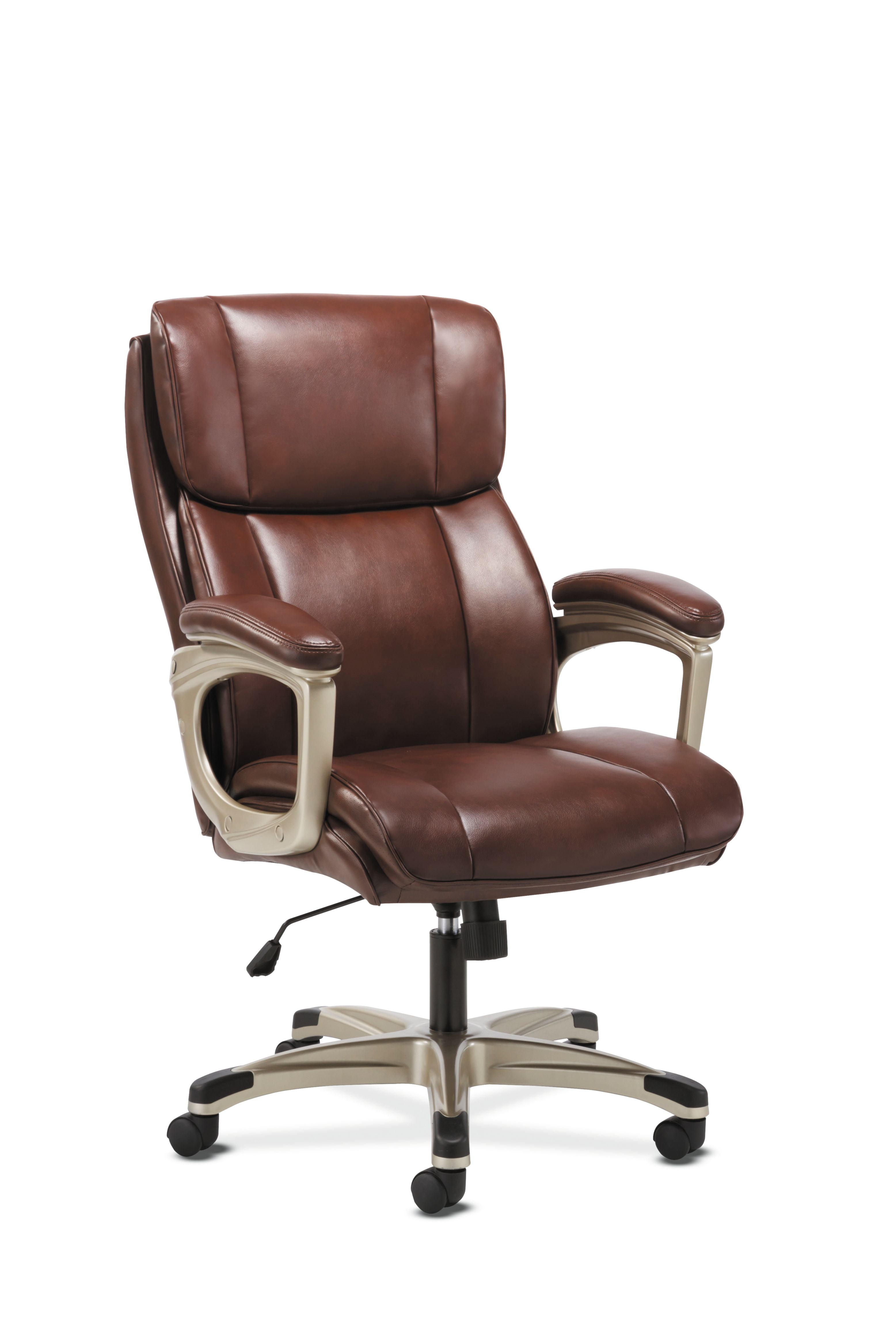 Sadie Executive Computer Chair Fixed Arms for Office Desk, Brown
