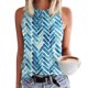 thumbnail image 2 of Prolriy Tops de verano para mujer 2024 Moda de verano para mujer Camisetas sin mangas con cuello redondo Ligeras sin mangas Estampadas Corte holgado Camisetas sin mangas con gráficos para mujer Azul L, 2 of 4