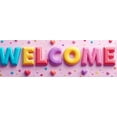 thumbnail image 4 of Welcome Party Banner Colorful Hearts Stars Backdrop Background Decorations Home Event Photography Props Party Supplies, 4 of 4
