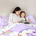 thumbnail image 4 of Castle Fairy Rainbow Letter S Queen Comforter Set 3pcs for Kids,Cartoon Love Heart Print Bedding Comforter Set, 4 of 6