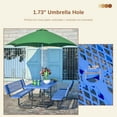 thumbnail image 4 of LZBEITEM Rectangular Metal Picnic Tables for Outdoors with Umbrella Hole, Coated Steel Heavy Duty Commercial Grade Table, Patio Furniture Set for a Lifetime, 72''Long, Blue, 4 of 14