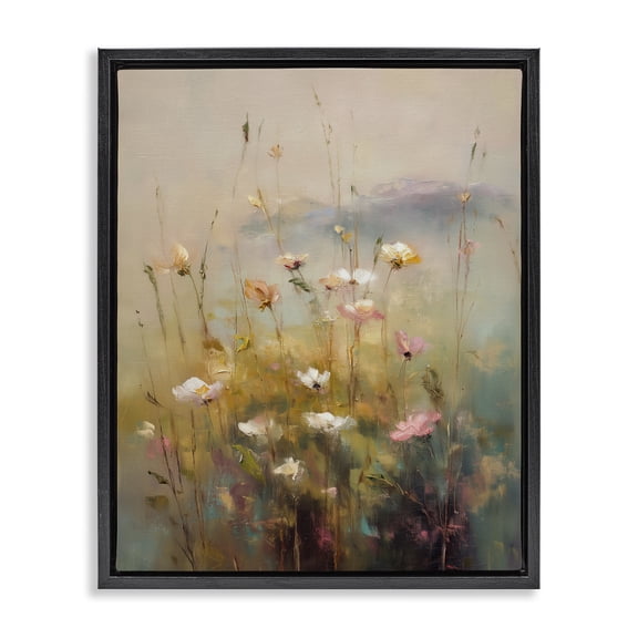 Stupell Industries Contemporary Wildflower Valley Impression Black Floating Frame Canvas Art, 17 x 21, by Svetlana Aleynikova