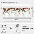 thumbnail image 3 of Christmas Plant Poinsettia Kitchen Curtain Valance 54W x 18H Rod Pocket Red Green Botanical Xmas Eucalyptus Window Treatment for Living Room Bedroom Bathroom, 3 of 6