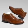 thumbnail image 6 of CMR CHAMARIPA Men's Elevator Dress Shoes - Brown Leather Wingtip Oxford Shoes 6CM | 2.36 Inches, 6 of 9