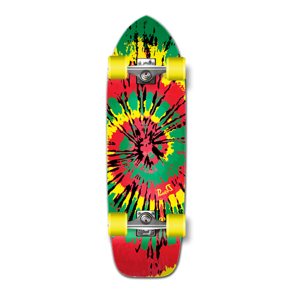 Yocaher Old School Longboard Complete - Tiedye Rasta