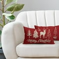 thumbnail image 5 of Red Merry Christmas Tree Deer Lumbar Pillow Covers 12x20 Set of 2 Rustic Xmas Print Decorative Outdoor Pillowcases Winter Farmhouse Throw Cushion Case Decor for Couch Sofa Bed, 5 of 6