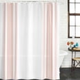 thumbnail image 3 of Pink Striped Waterproof Fabric Shower Curtain,Modern White Striped Abstract Art Aesthetics Waterproof Fabric Shower Curtain for Bathroom Bathtubs Shower Curtains with 12 Hooks Extra Long 72x84, 3 of 8
