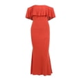thumbnail image 1 of VISgogo, vestido de noche con hombros descubiertos para mujer, elegante vestido de baile con volantes de Color sólido para cóctel, fiesta de boda VISgogo moda, 1 of 9
