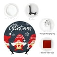 thumbnail image 4 of Picia Three Cute Christmas Gnomes Pattern Bone China Decorative Plate – Wall Decor with Stand and Adhesive, Elegant Ornament for Living Room, Office, or Entryway-8in, 4 of 6