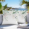 thumbnail image 3 of Eucalyptus Leaves Throw Pillow Covers 18x18 Inch Set of 2, Spring Botanical Pastoral Watercolor Waterproof Outdoor Pillow Covers, Decorative Cushion Pillowcases for Couch, Sofa, Bed, Garden, Patio, 3 of 9