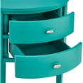 thumbnail image 2 of Chelsea Lane Oval Wood Side Table with Two Drawers, Marine Green, 2 of 3