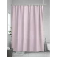 thumbnail image 5 of Fsddascl Purple Striped Shower Curtain Set - 48" x 72" Washable Bathtub Curtain with 12 Hooks, Modern Simple Farmhouse Beige Vintage Waterproof Fabric Stall Shower Curtains for Bathroom/Bathtub, 5 of 6