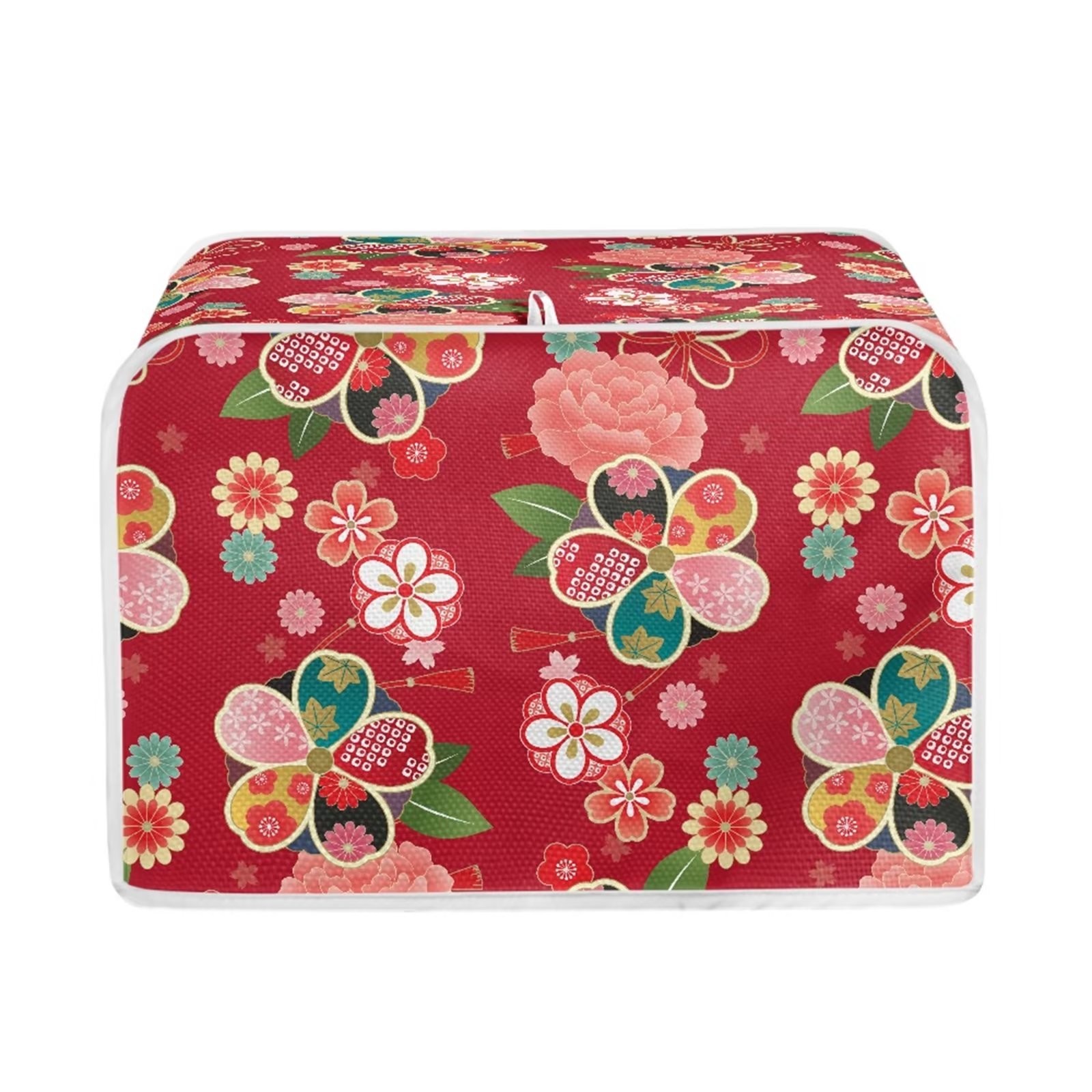 FKELYI Bright Flower Red Toaster Covers Durable Toaster Cover 4 Slice