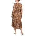 thumbnail image 3 of NY Collection Women's Long Sleeve Clip Dot Chiffon Dress with Smocked Waist and Cuffs, 3 of 4