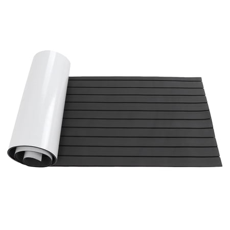 NFTIGB Marine Boat Flooring EVA Foam Non-Slip Yacht Deck Motorhome Sheet Mat 94.5 x 23.6 inches / 240 x 60 cm Self Adhesive Dark Grey Black Accessories