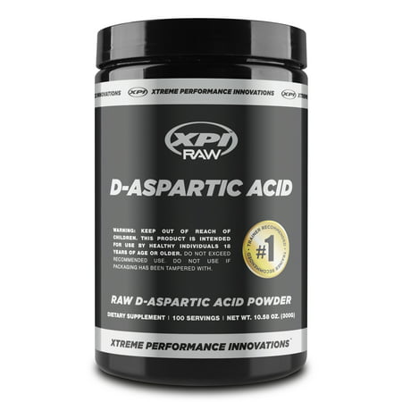 XPI Raw D-Aspartic Acid Powder 300 Grams, 100 Servings - Testosterone Support, Made in The