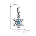 thumbnail image 3 of Bling Jewelry Womens Sterling Silver Frozen Winter Christmas Ice Blue Crystal Snowflake Dangling Bead CZ Charm for Bracelet, 3 of 4