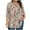 Khaki-5, variant on successthop Floral Blouses for Women Plus Size 3/4 Sleeve Tunic Top Crewneck Curved Hem Shirt Print Tops Loungewear