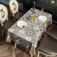 thumbnail image 2 of Boho Bohemia Flower Rectangle Tablecloth 60"x102",Waterproof Polyester Rectangle Table Cloth, Wipeable Spillproof Polyester Tablecloth for Dining, Camping, Indoor and Outdoor, 2 of 6