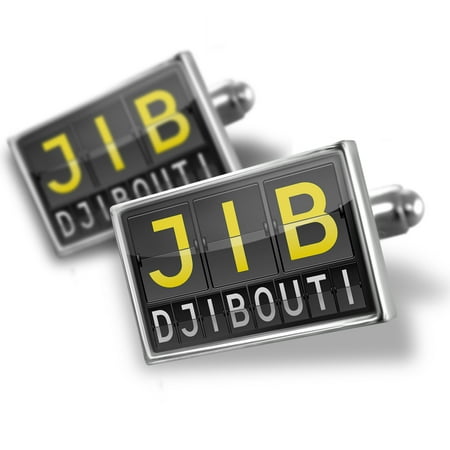 Cufflinks JIB Airport Code for Djibouti - NEONBLOND
