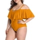 thumbnail image 1 of Trajes de baño de una pieza con hombros descubiertos de talla grande para mujer Trajes de baño con control de barriga Trajes de baño Adepaton HMHZ262-4, 1 of 7